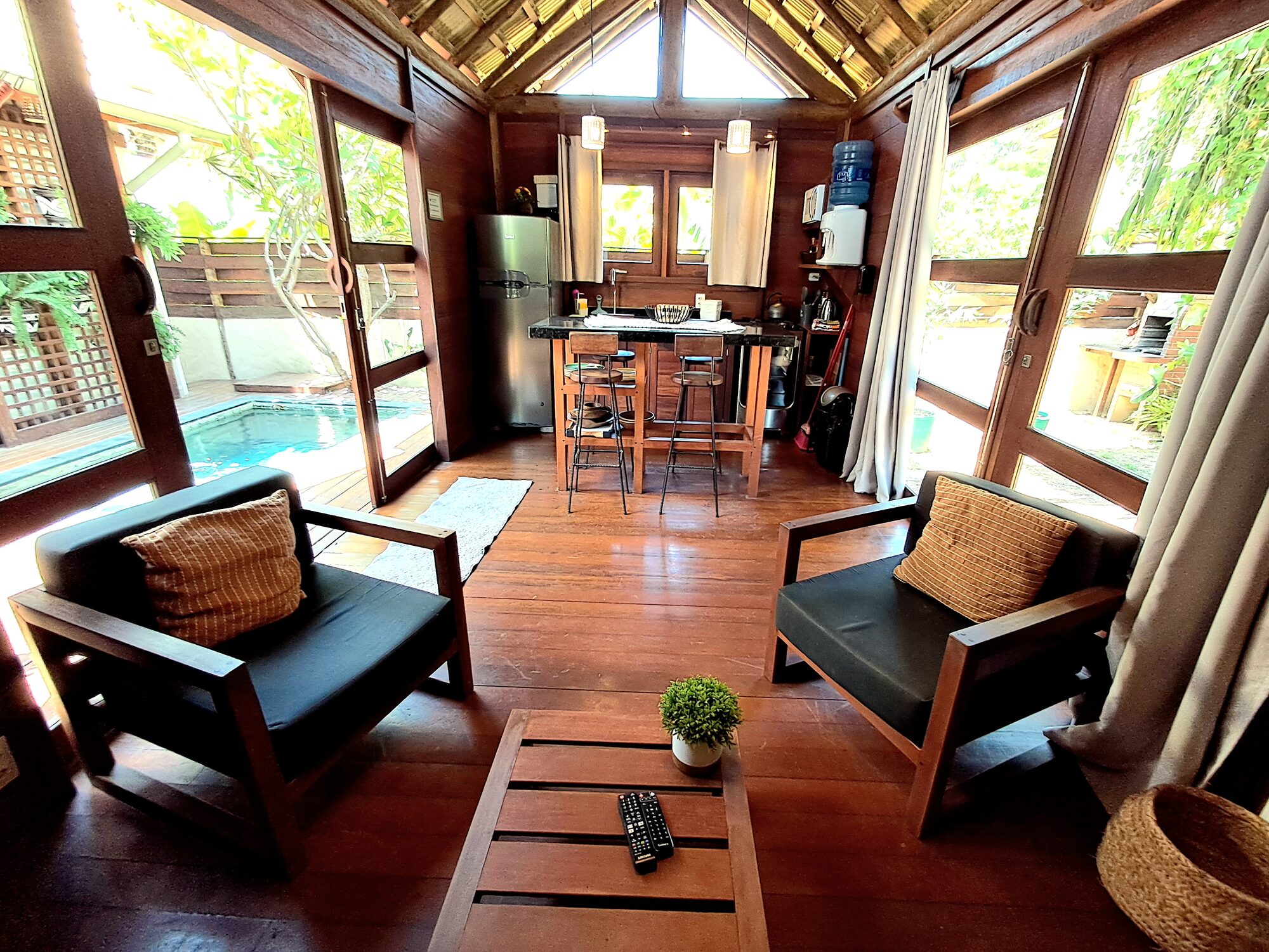 Terrasse privée du Studio Guarani au lever du soleil